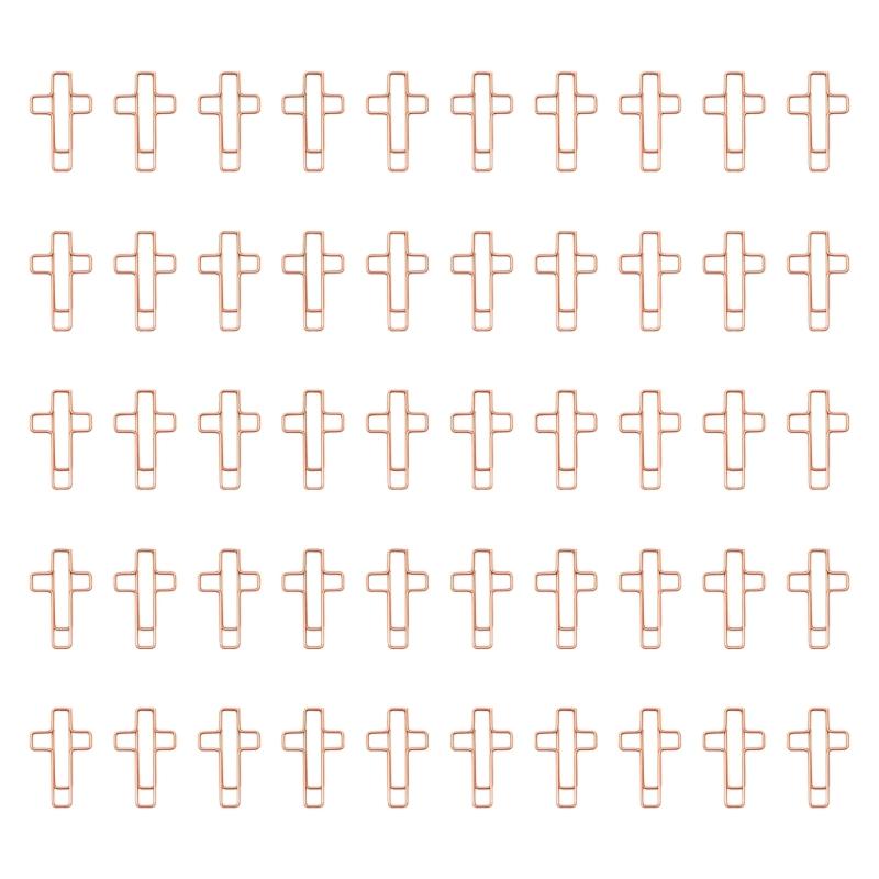 50 Pcs Journal Paper Clips Crosses Shaped Paper Clip Bookmarks Metal Paperclips Creative Planner Clips for Office