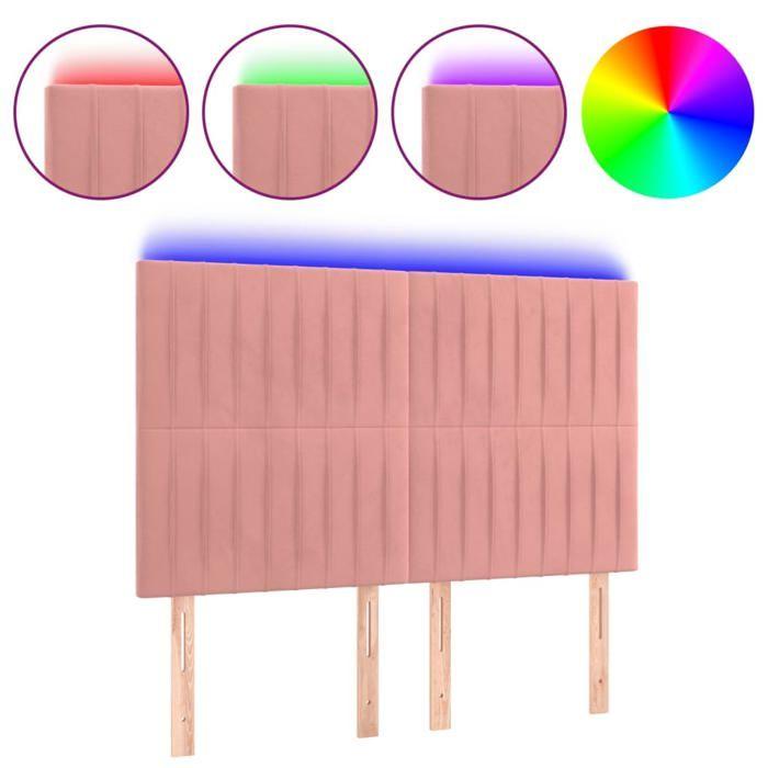 VidaXL LED Headboard Bedroom Furniture Double Bed Accessory Head of Bed Frame Interior Pink 3122715