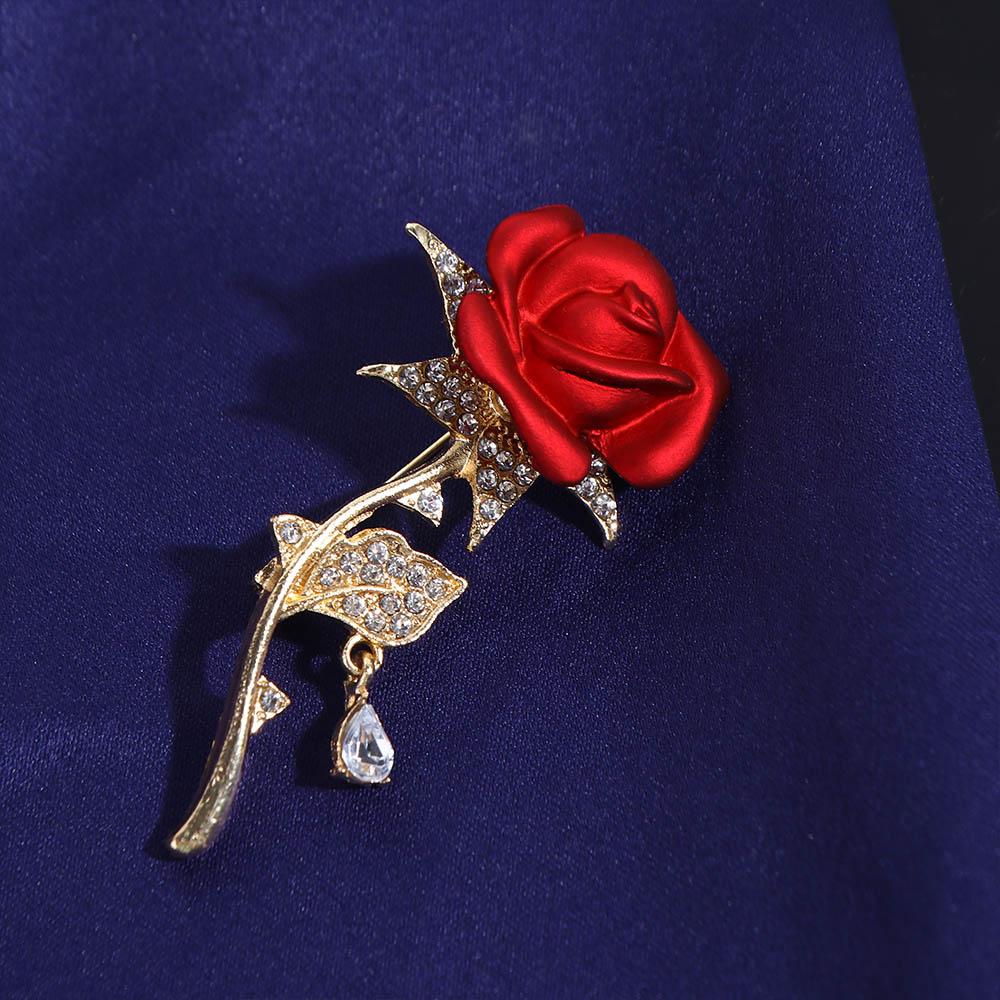 Clothing Accessories Korean Lapel Pin Crystal Badge Rose Pearl Brooch Suit Coat Collar Pin