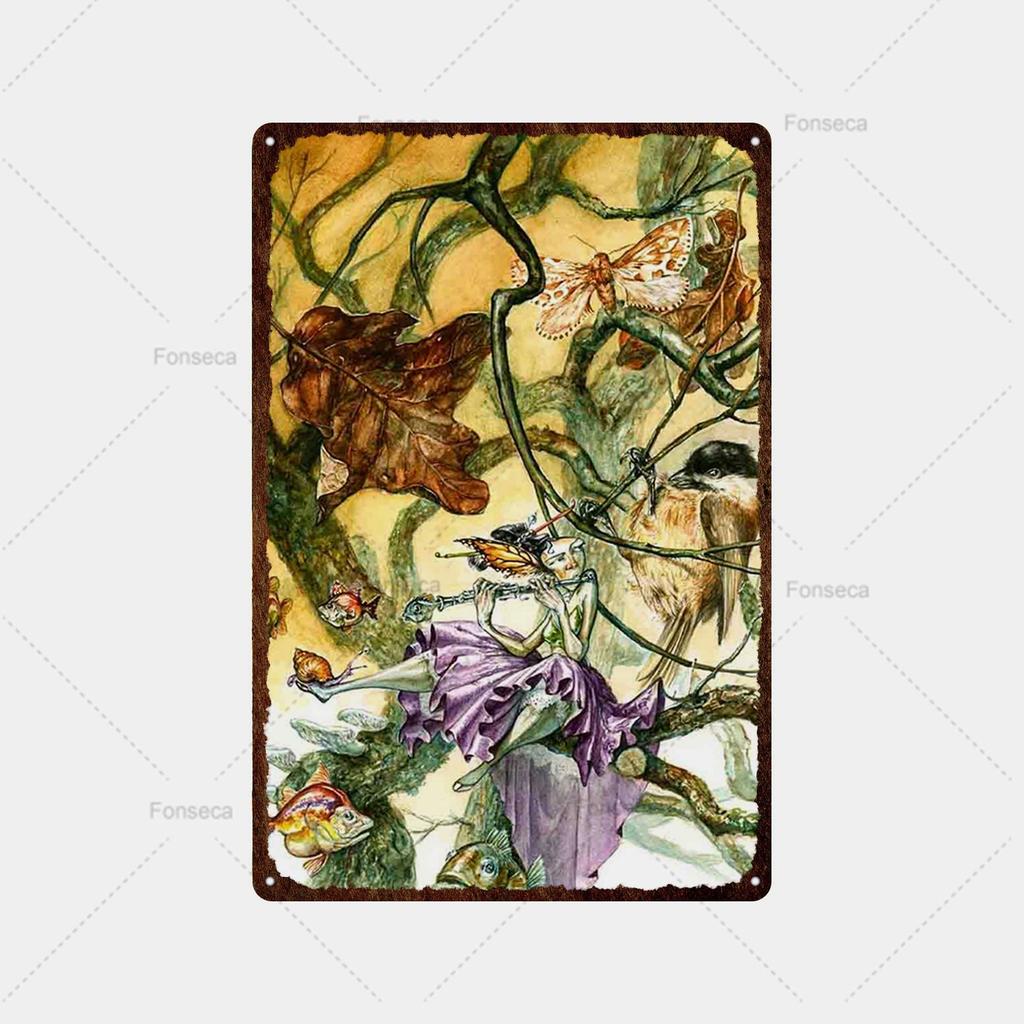 Fish, Fish, Flower Variety Sign Metal Sign Vintage Tin Sign Bar Vintage Wall Decor Bar Club Man Cave Metal Poster