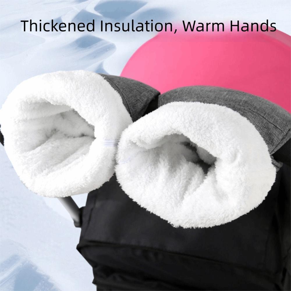 Warm Fleece Lined Pushchair Mittens Waterproof Nylon Exterior Pram Hand Warmers  Shopping Trip