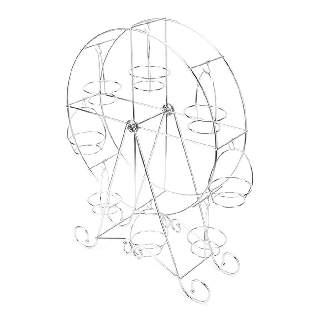 Cupcake-utstillingsstativ Jern Roterbart Åtte Cupcakes Hjul Cupcake-stativ for DIY Bursdagsfest