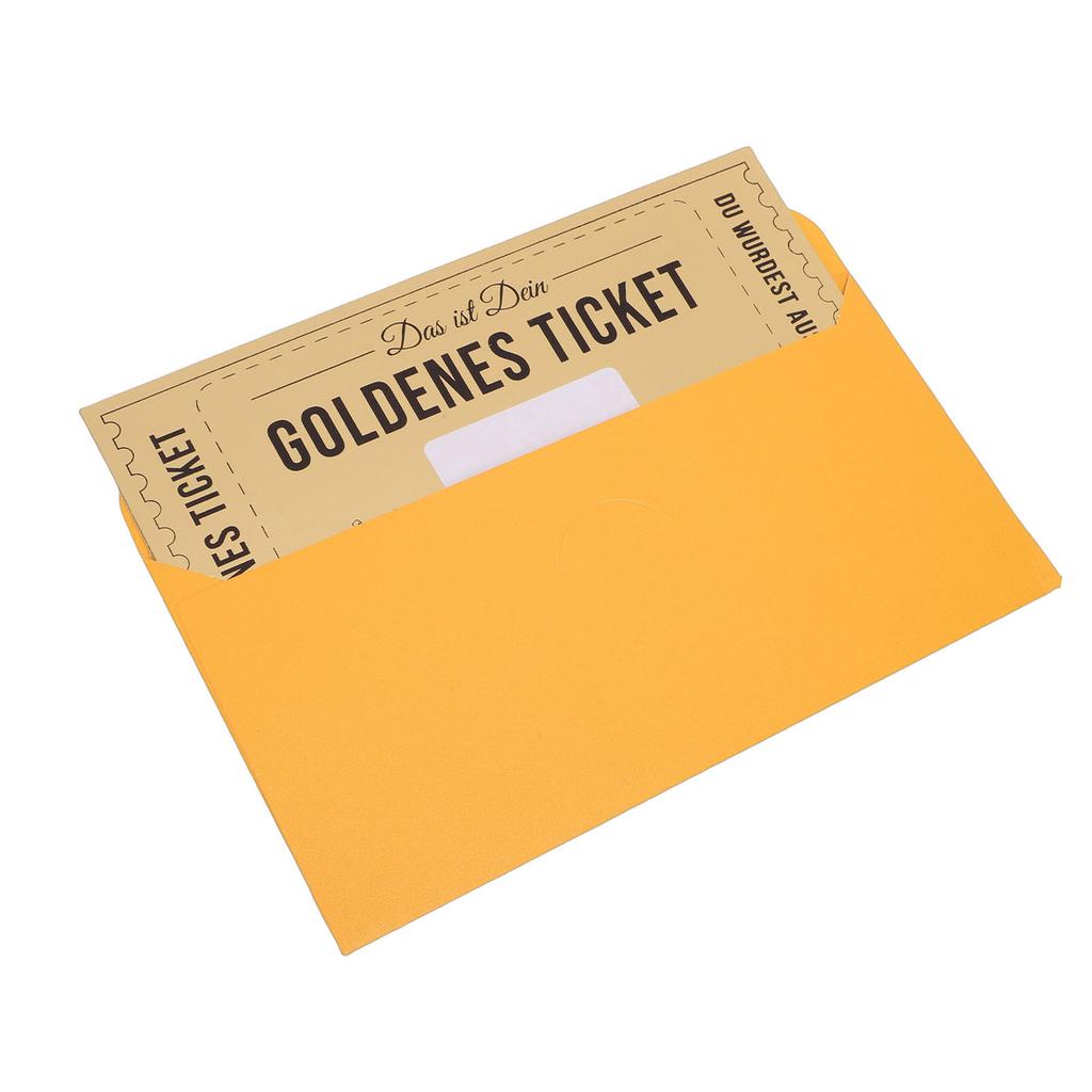 Golden Reveal Ticket with Envelope and Covering Film Scratch Off Surprise Card for Birthday Anniversary Gift