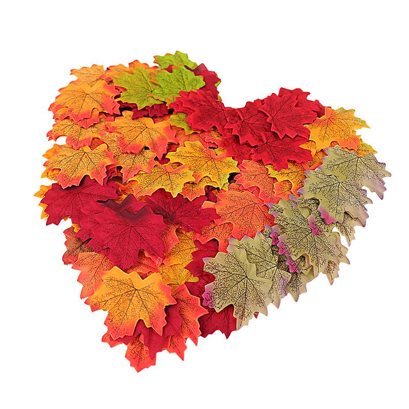 Artificial Red Maple Leaf & Green Leaves Decoration for Kindergarten, Shop Windows, and Landscaping