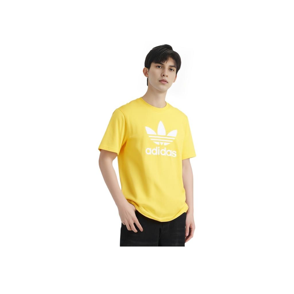 Adidas Adicolor Trefoil Tee Bold Gold Men Streetwear IR7977