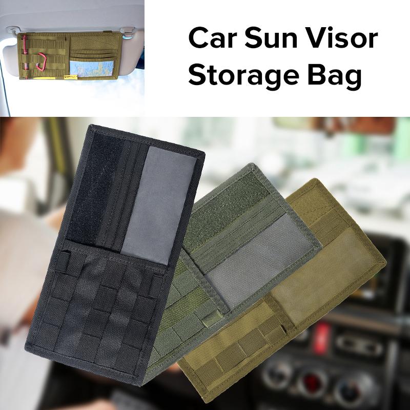 Tactical Hunting Universal Auto Visor Organizer Holder Case for Car Accessories Sun Visor Molle Organizer Bag EDC Storage Pouch