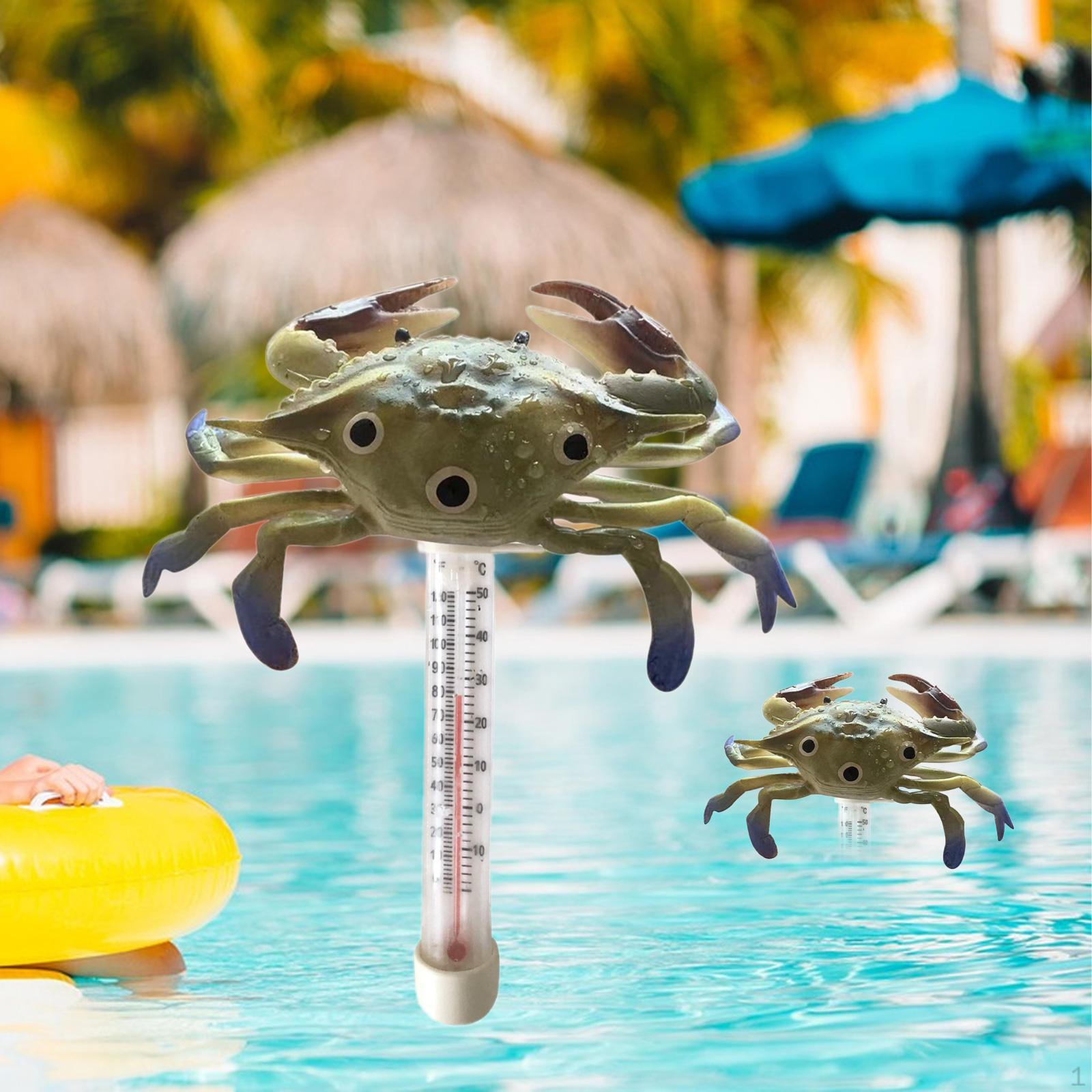 Clear Display Floating Pool Thermometer for Aquariums and Tubs Crab 20x16.5cm