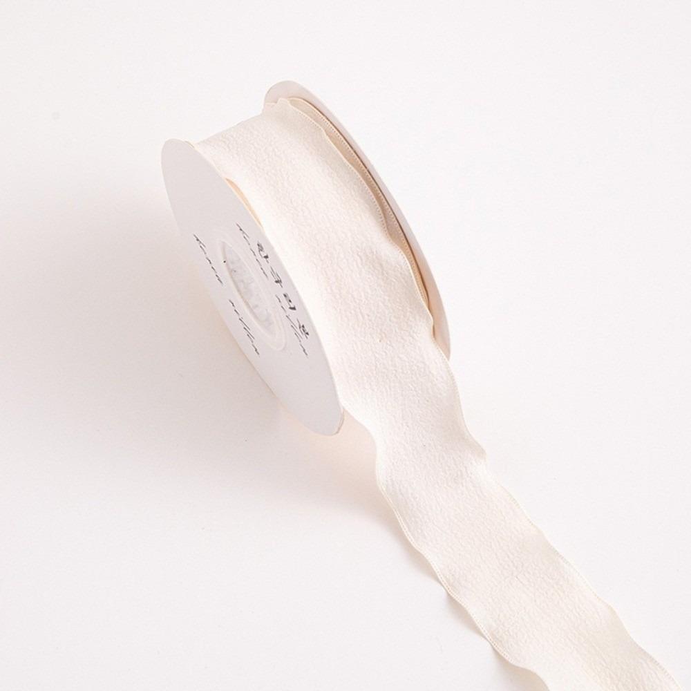 

Bohemian Pleated Fabric Ribbon 10 Yards Textured Ribbon Ins Ribbons Wave Edge Gifts Wrapping Beige