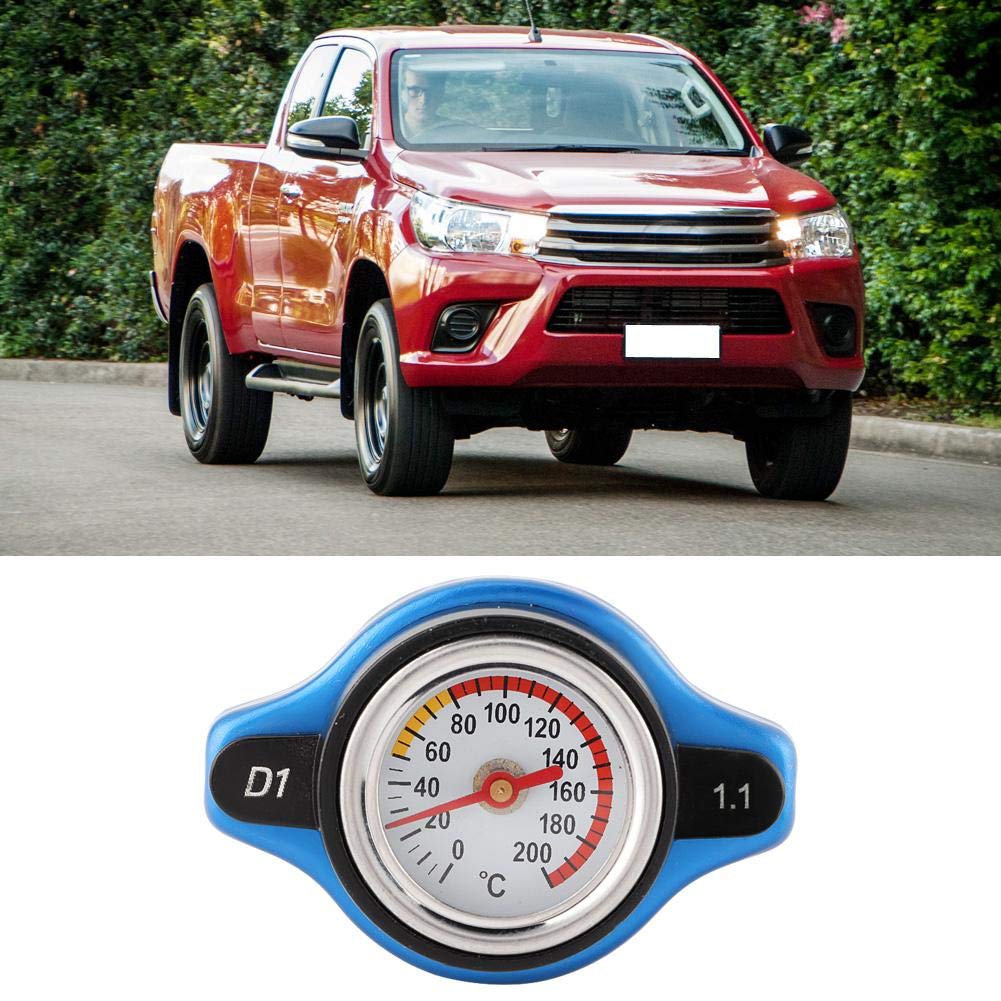 Elerose Tank Kühlerdeckel, Auto Kleiner Kopf Thermostatdeckel Abdeckung Druckbereich mit Temperaturanzeige (1.1 bar)