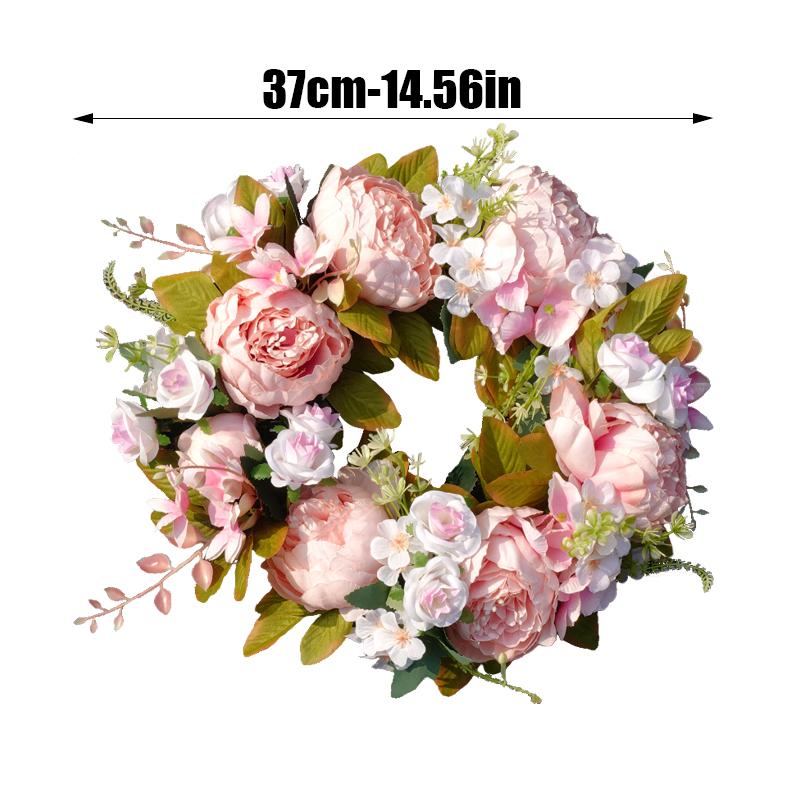 Artificial Peony Wreath Hanging Door Decoration Wedding Lintel Flower Wedding Christmas Wreath Living Room Holiday Decoration
