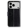 For iPhone 17 Pro Max Case Crazy Horse Texture PU Leather Phone Stand Cover