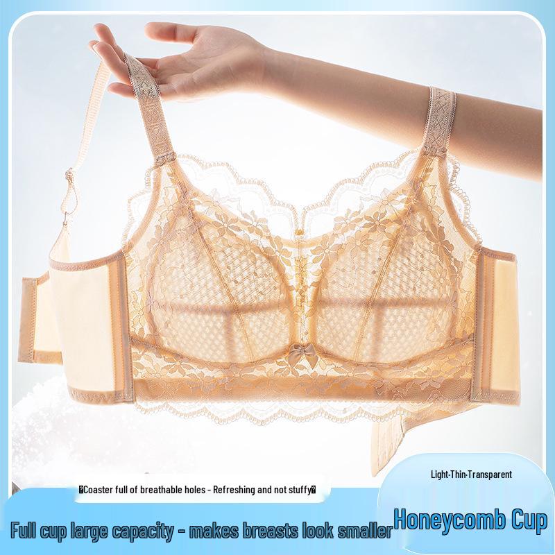 Wire-Free Push-Up Full Cup Bra for Large Breasts: Slimming, Side Fat Gathering, Anti-Sagging, Plus Size