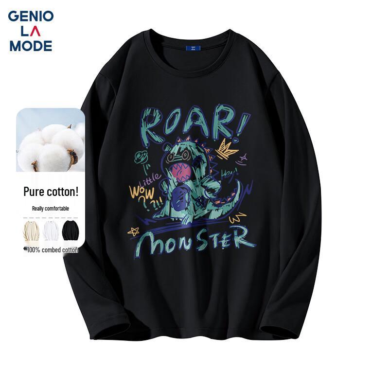 GENIOLAMODE Men s Graffiti Print Long-Sleeve T-Shirt 3XL