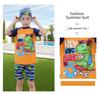 New Boys' Two-Piece High Elastic Quick-Dry Swimsuit Set – Sizes S, M, L