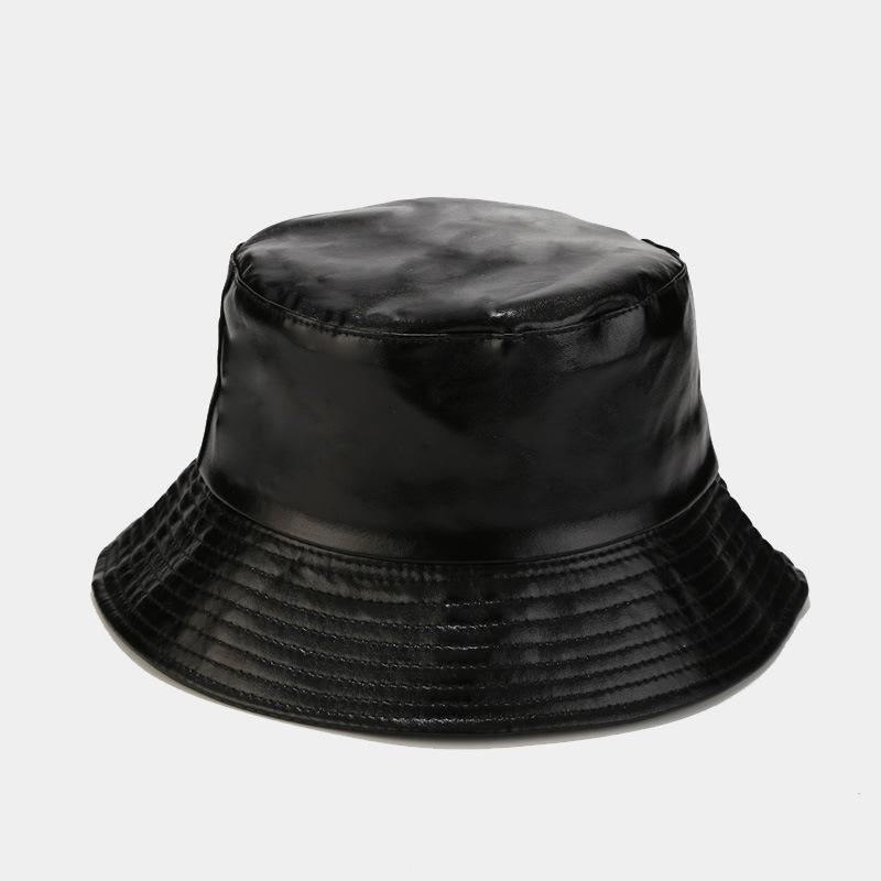 

Fashion Bucket Hat for Men And Women PU Leather Waterproof Rain Cap with Wide Brim UV Protection Fishmen Style M 56-58cm