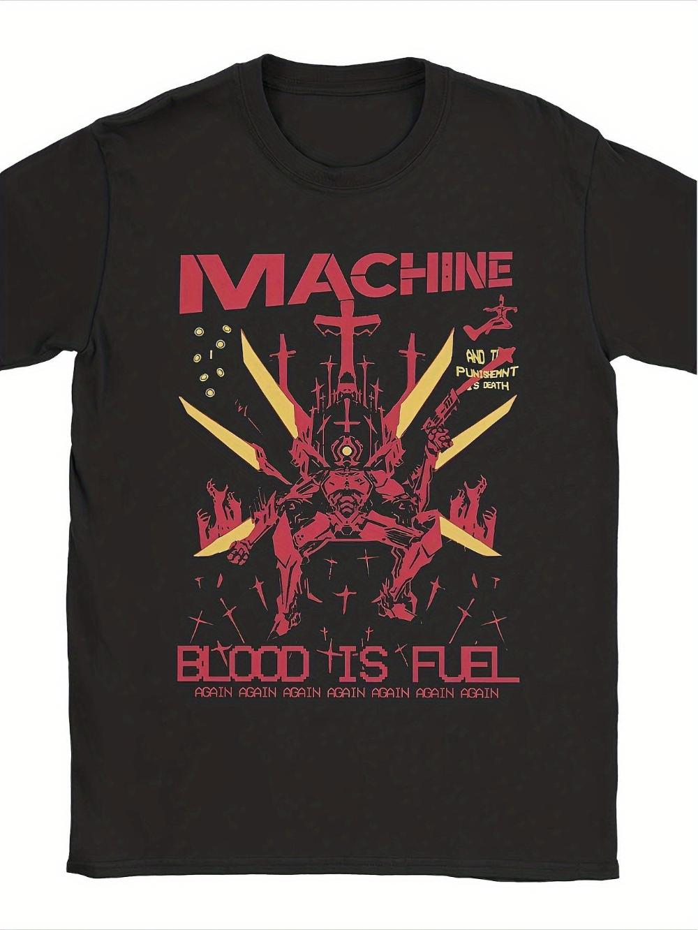 

Ultrakill Blood Is Fuel Men s T-Shirt Casual T-Shirt O-Neck Shooting Game T-Shirt Short Sleeve Merchandise Gift S разноцветный