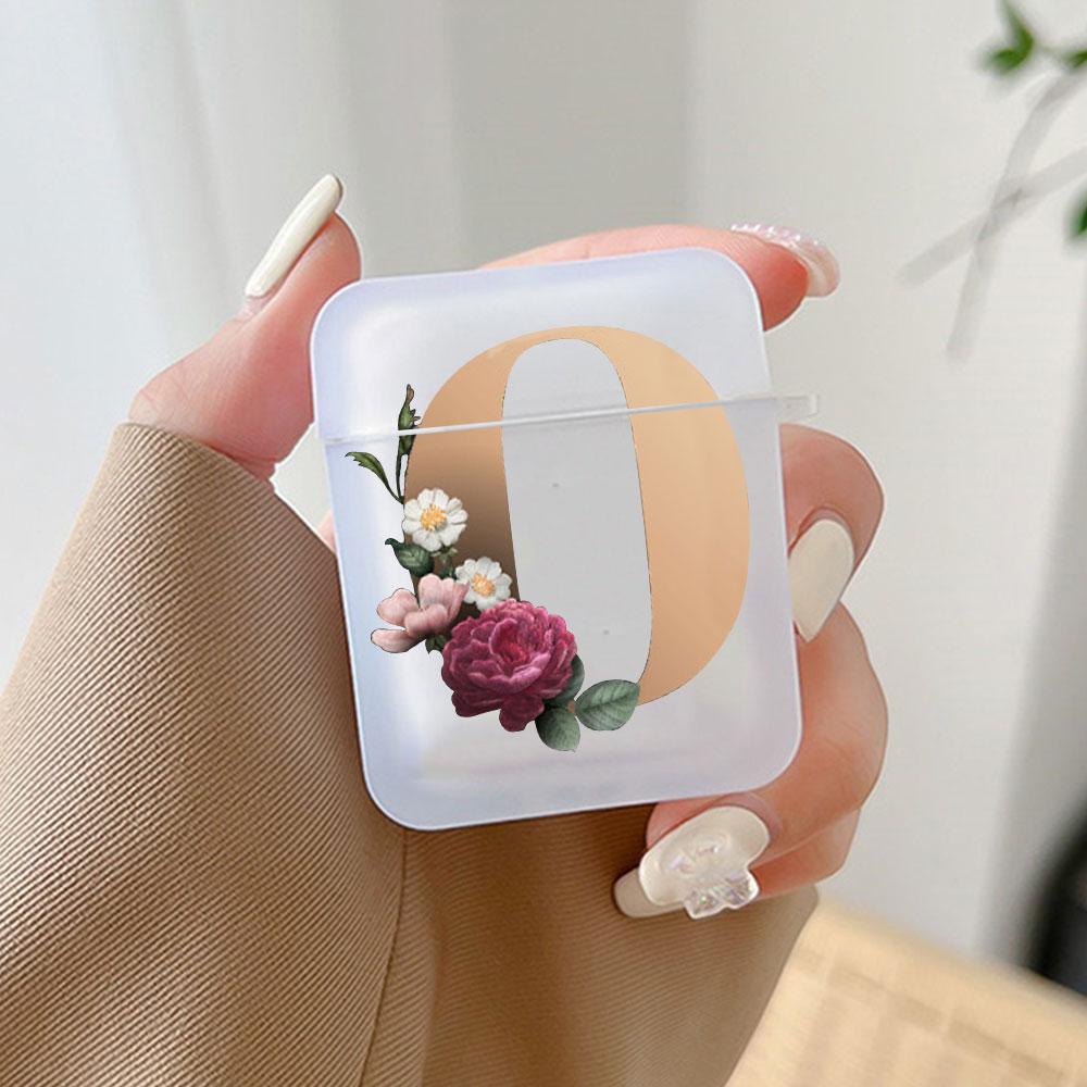 Cute Gold 26 Letters A Z Earphone Case for Airpods 4th 3rd Pro 3 2 Shockproof Cover for Airpod 2 3 1 Protective Accessorie Shell