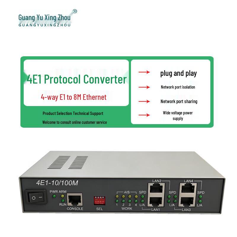 

4E1 to Ethernet Protocol Converter