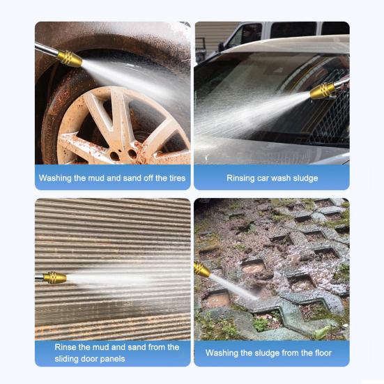 High Pressure Hose Nozzle Heavy Duty Metal Garden Hose Nozzle Multi Spray Modes Jet Mist Spray Nozzle for Garden Cleaning Car Patio Yard Pets