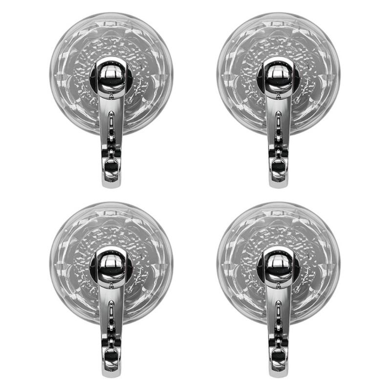 

4pcs Vintage Ripples Suction Cups Hook Home Decors Suction Hangers Excellent for Hanging Towels Or Wreaths On Glass прозрачный/серебряный