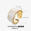 Stainless Steel French White Enamel Rings for Women Drip Glaze Romantic Elegent Girl Ring Daily Wear Sweet Y2K Jewelry No Fading