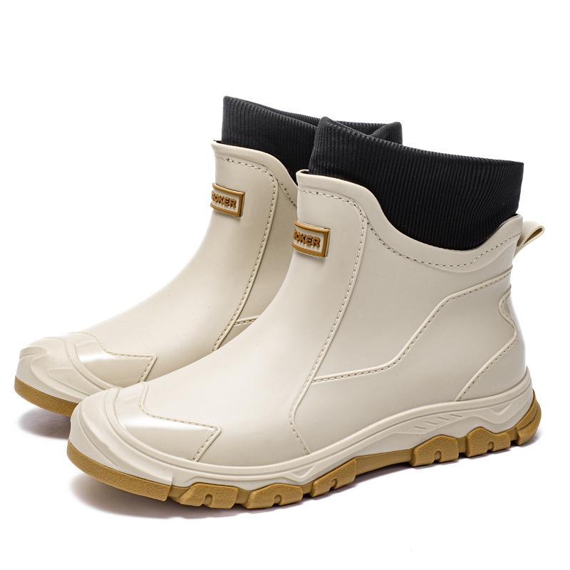 Men's rain shoes fashionable versatile fishing sea shoes thickened wear-resistant comfortable water boots adult four-season rubber shoes