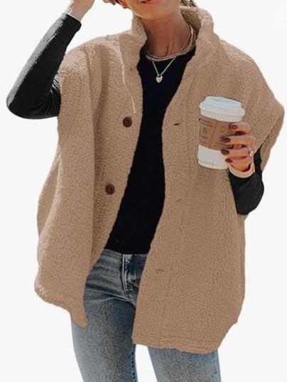 Cross-border Amazon casual versatile solid color plush vest women's winter new warm single-breasted sleeveless coat women