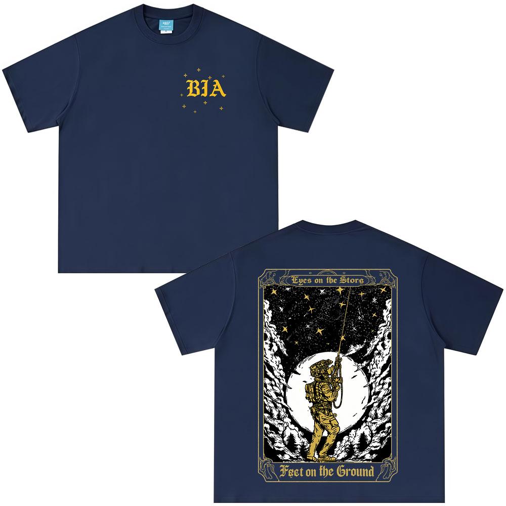 Eyes on The Stars Brothers in Arms Doppelseitig Bedrucktes T-Shirt Unisex Damenkleidung Lässiges Baumwoll Oversized Kurzarm T-Shirt