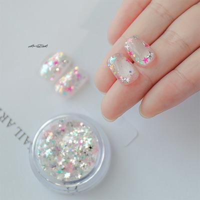 1Box Colorful Star Sequin Nail Art Glitter Powder Ultrathin Aurora Sparkle Magic Mirror Manicure Tools for Decorations