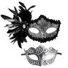 2 Pcs Venetians Mask Half Face Mask Halloween Mask Feather Mask Masquerade Mask Party Mask Mardi Gras Mask for Carnival