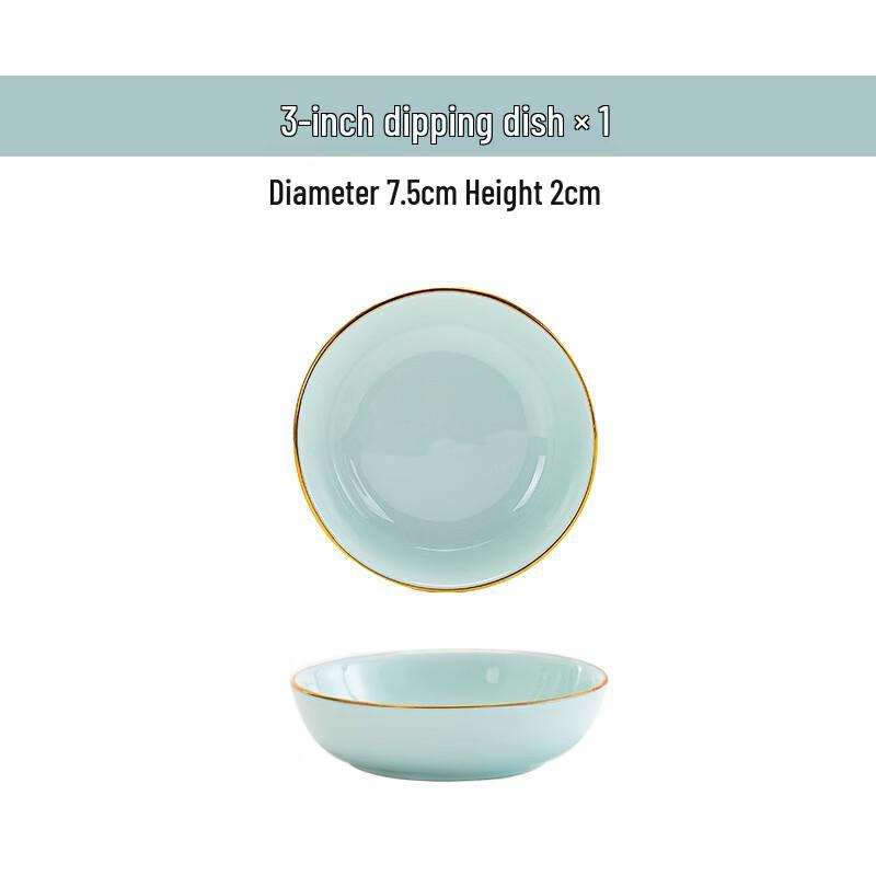 Jingdezhen Celadon Gold-Painted Ceramic Tableware