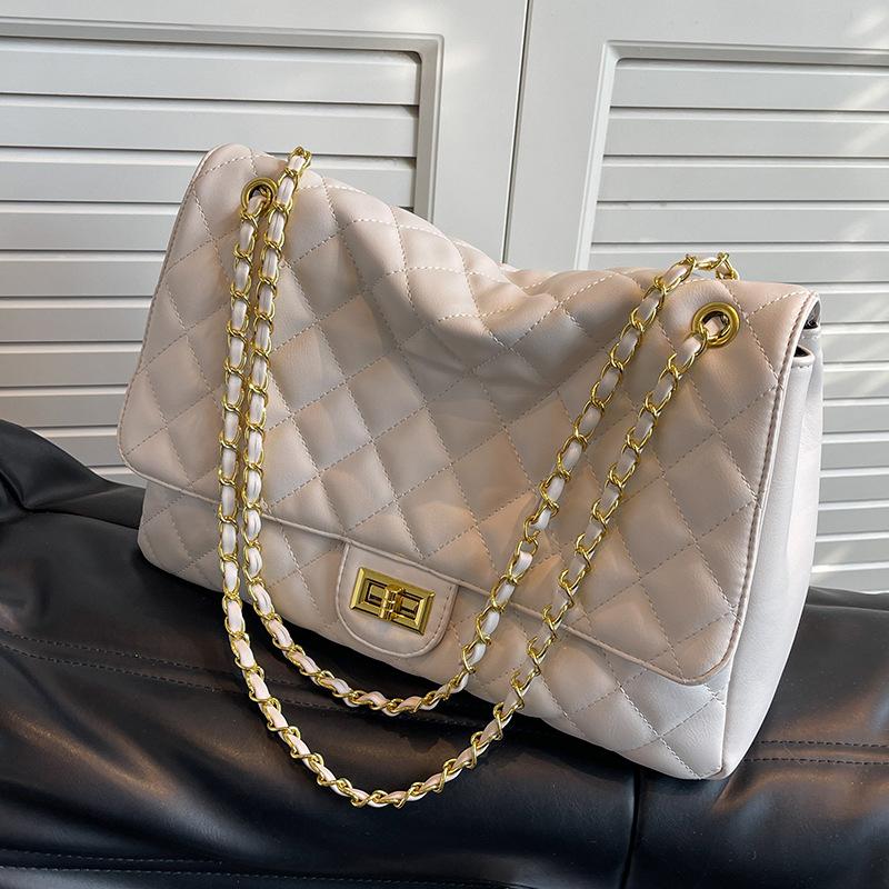 

Женская сумка-кроссбоди с ромбовидной цепочкой, вместительная, новая осенняя, универсальная, высококлассная