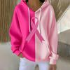 Women's Loose And Comfortable Drawstring V-neck Long Sleeved Floral Print Hoodie