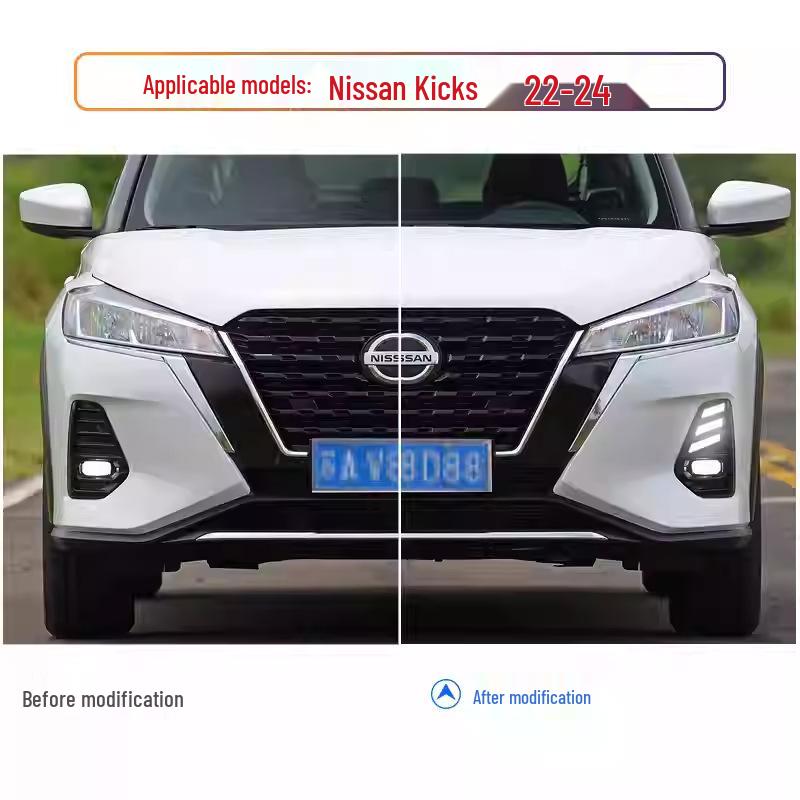 LED Flowing Daytime Running & Fog Light Frame for 2022-2024 Nissan Kicks
