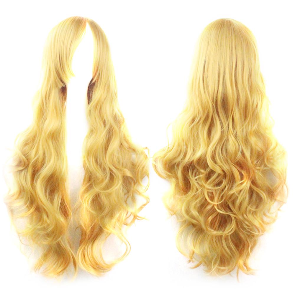 Cosplay-Kostüm-Perücken für Damen, langes lockiges gewelltes rotes Halloween-Party-Anime-Haar