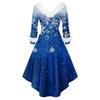 Christmas Party Printed Dresses For Women Vintage Christmas Midi Dress Casual Dresses Cocktail Dress Party Festive Dresses