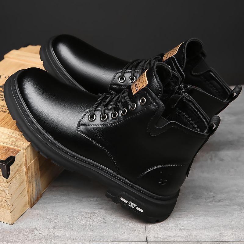 

Кожаная обувь мужская весенне-осенняя на толстой подошве удобная с мягкими боками дышащая рабочая обувь деловая кожаная мужская обувь 39 чёрный