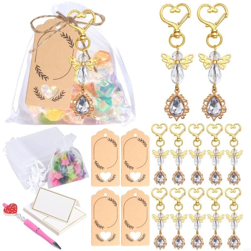 

Pack of 30 Angelic Wing Pendant Keychains Angelic Keychains with Heart for Weddings and Baptisms Guest Gifts X3UC золотой