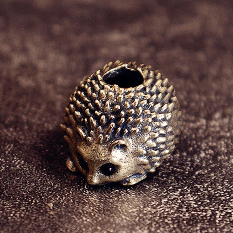Stylish Copper/Brass Hedgehog Charm Decorative Hanging Pendant For Outdoor Gear Jewelry Crafting Creative Gift