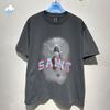 2026 Summer Charcoal Gray Oversized 100 Cotton Tshirt Unisex Unisex High Street Jesus Graphics Print Saint T Shirt Tee With Tag