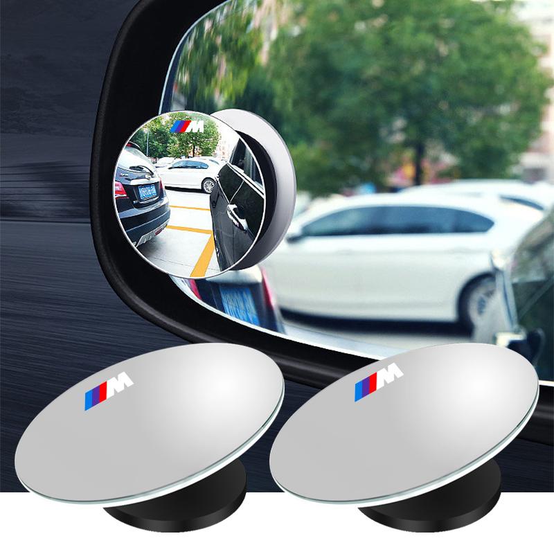 2Pcs 360 Degree Car Blind Spot Rear View Mirror Wide Angle Adjustable For BMW M E34 E36 E60 E90 E46 E39 E70 F10 F20 F30 X5 X6 X1 M3 M5 M6 E71 F02 F87