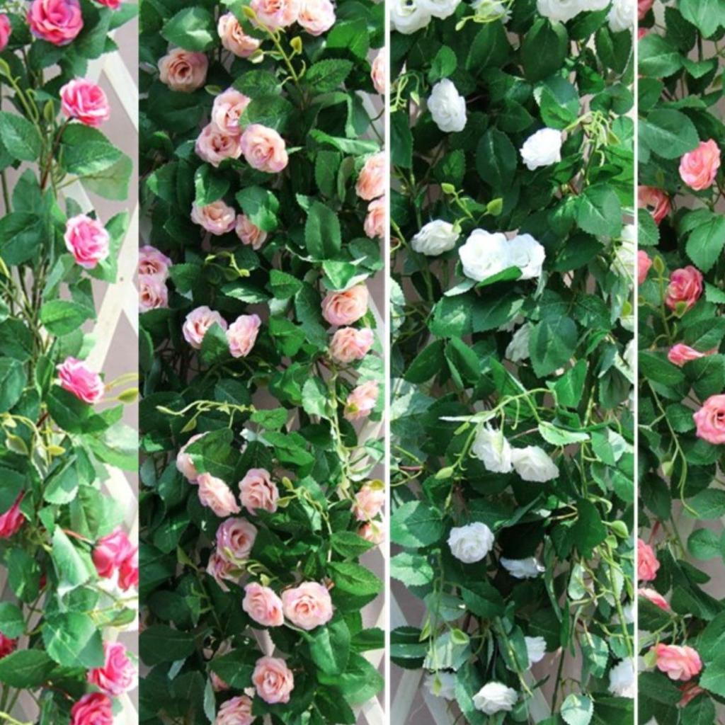 Artificial Rose Vine Hanging Decor for Walls and Ceilings