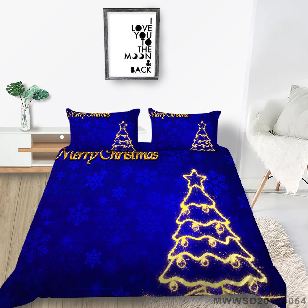 Christmas Home Bedding Set Deluxe Quilt Cover Pillow Case Home Bedding Set AU/EU/US Full Size Single/Double Bed