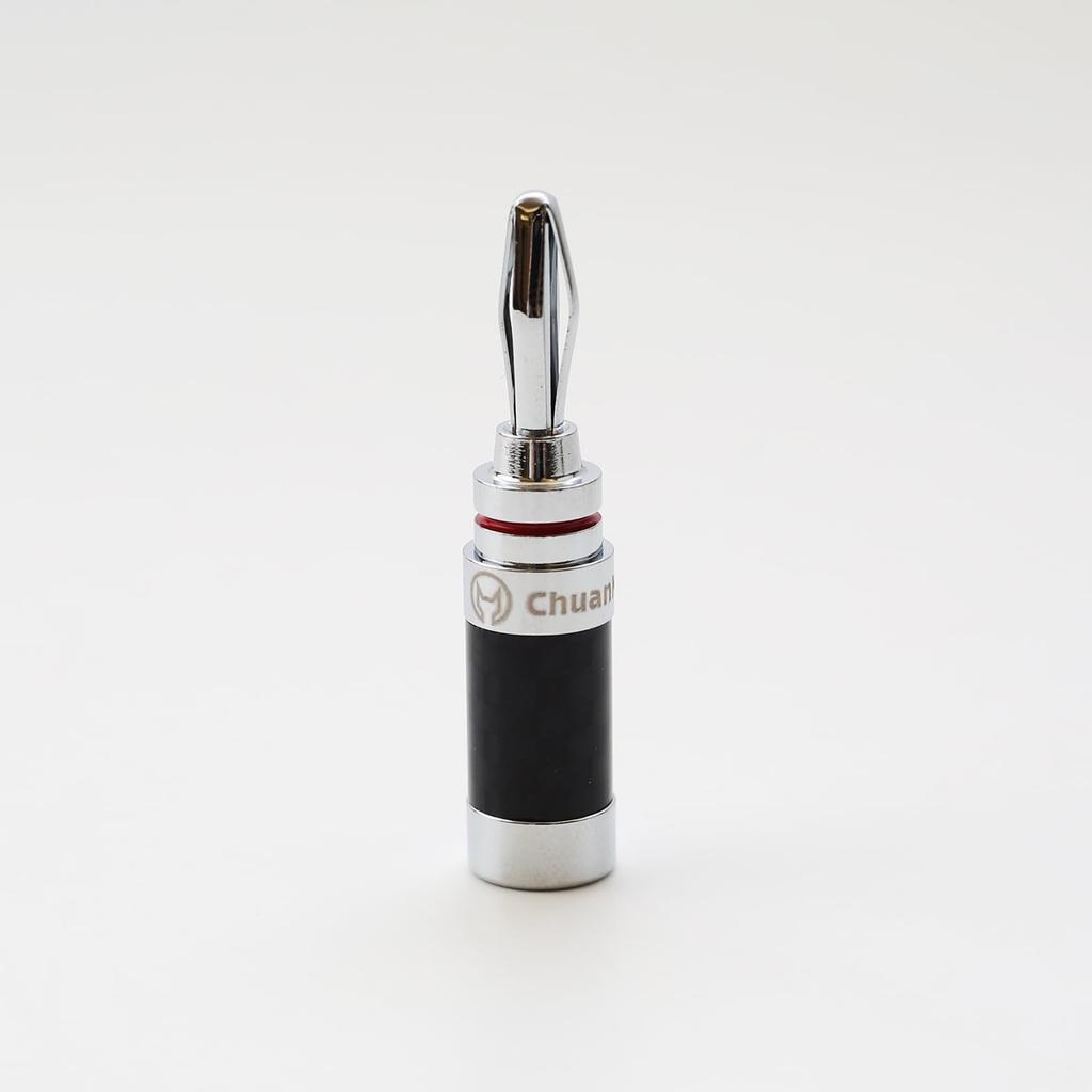 No-brand product Banana Rhodium Carbon Speaker Cable Connectors KawakiHigh-End Plugs, 8-Pack, Plated, Fiber, Solderless, Screw-Type, P211