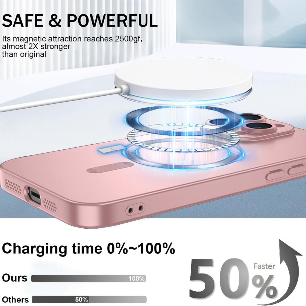 For iPhone 15 Pro Max Case Compatible with MagSafe Ultra Thin TPU Phone Cover with Lens Protection
