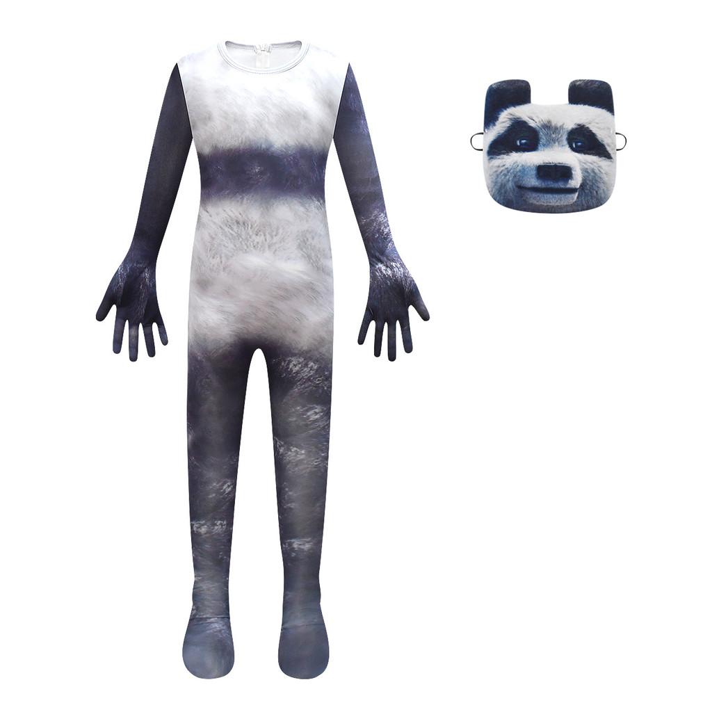 

Детский комбинезон с принтом панды, костюм игрового персонажа для мальчиков, набор с маской, наряд на Хэллоуин, костюм для косплея 160Cm
