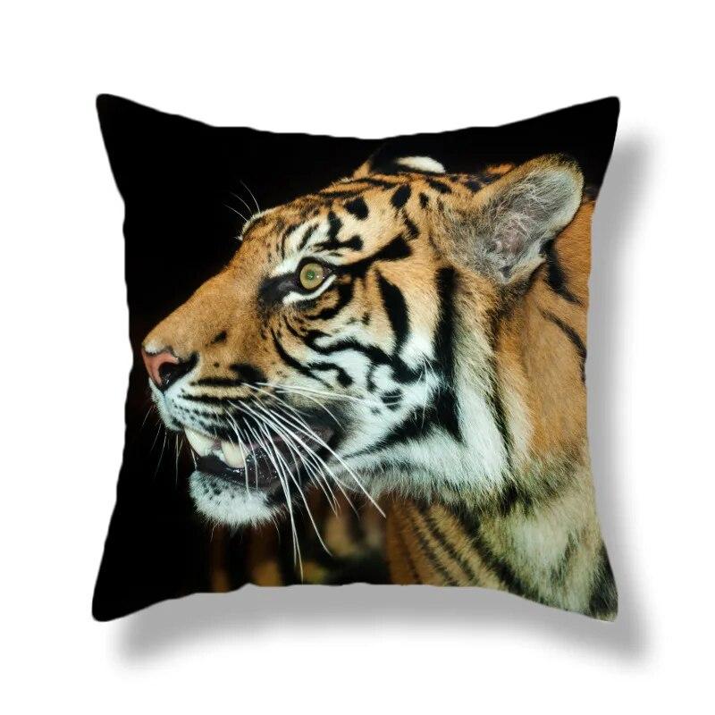 Heimdekoration Tierwelt Tiger Kissenbezug Bett Wohnzimmer Sofa Bürositz Auto Lendenkissen Bezug