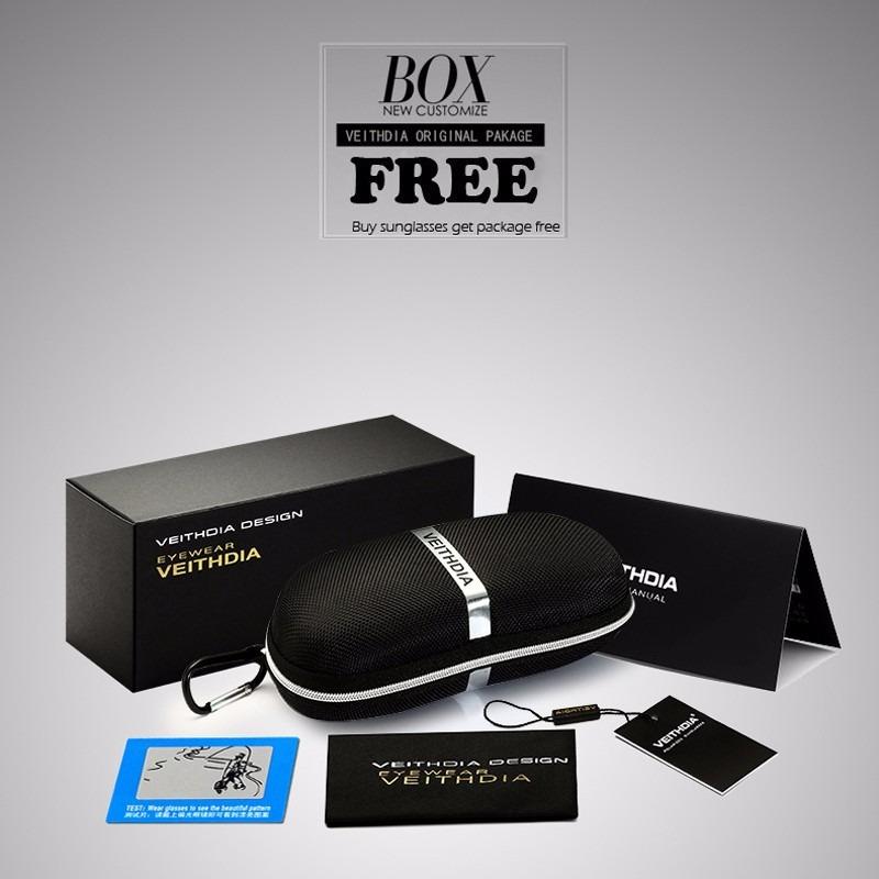 VEITHDIA Herren-Sonnenbrille, quadratisch, Edelstahl, Nylon, polarisiert, mit UV-Schutz, 8226