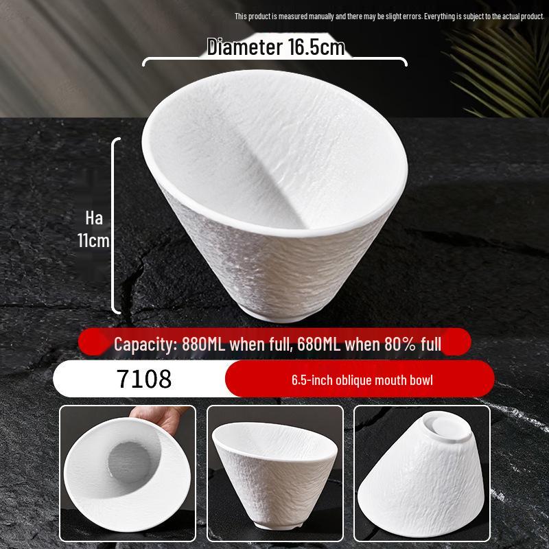 Melamine Porcelain-Style Rice Bowl & Dipping Sauce Dish Set