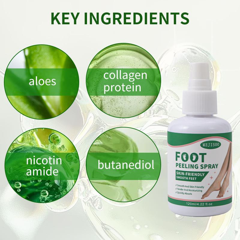 English Foot Peeling Spray: Anti-Heel Dryness & Crack Relief, Exfoliating Foot Mask for Removing Dead Skin.